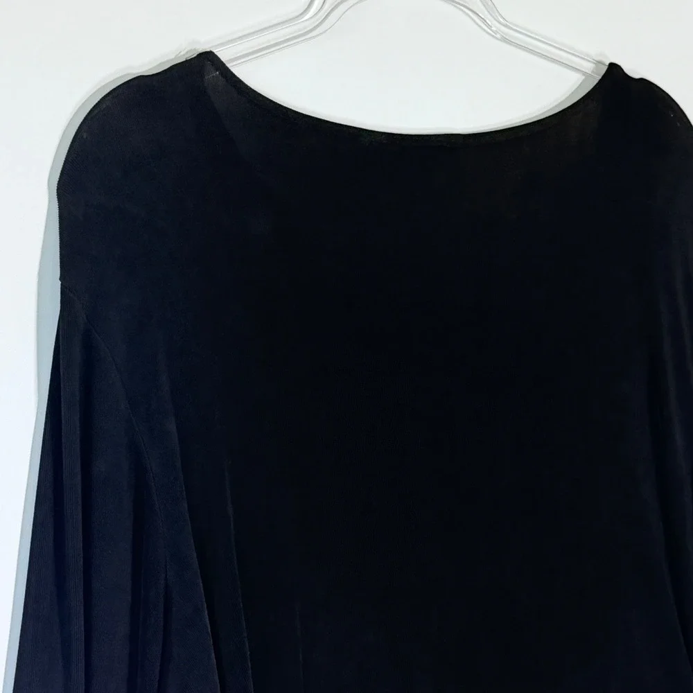 Chico's Travelers Black 3/4 Sleeve Scoop Neck Top Large - Picture 6 of 7